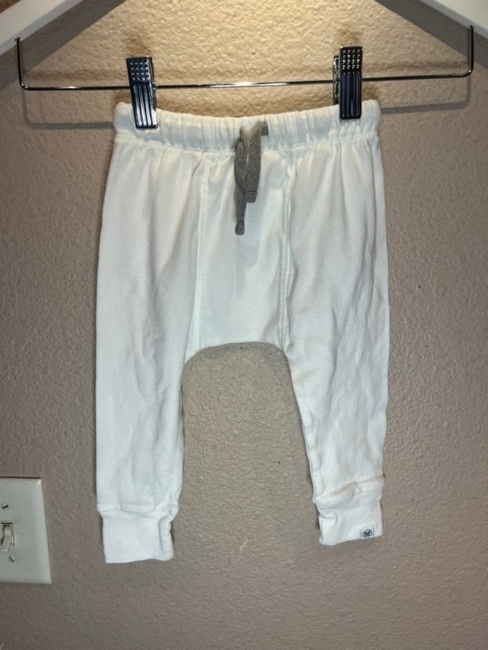 Honest Baby White Organic Cotton Harem Pants Size 12 Months